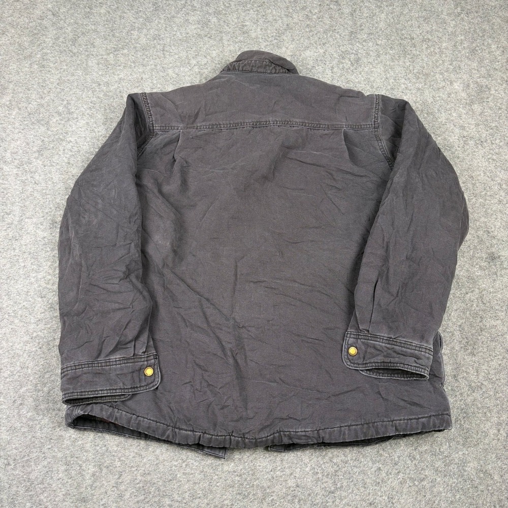Dickies Jacket Mens XL Gray Flannel Lined Duck Canvas Workwear Detroit Utility - Picture 8 of 9